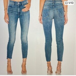 MOTHER STUNNER ZIP ANKLE FRAY JEANS
